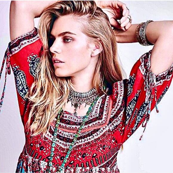 Free People Midsummer Dream Dress Red Open Back Small - Picture 13 of 14